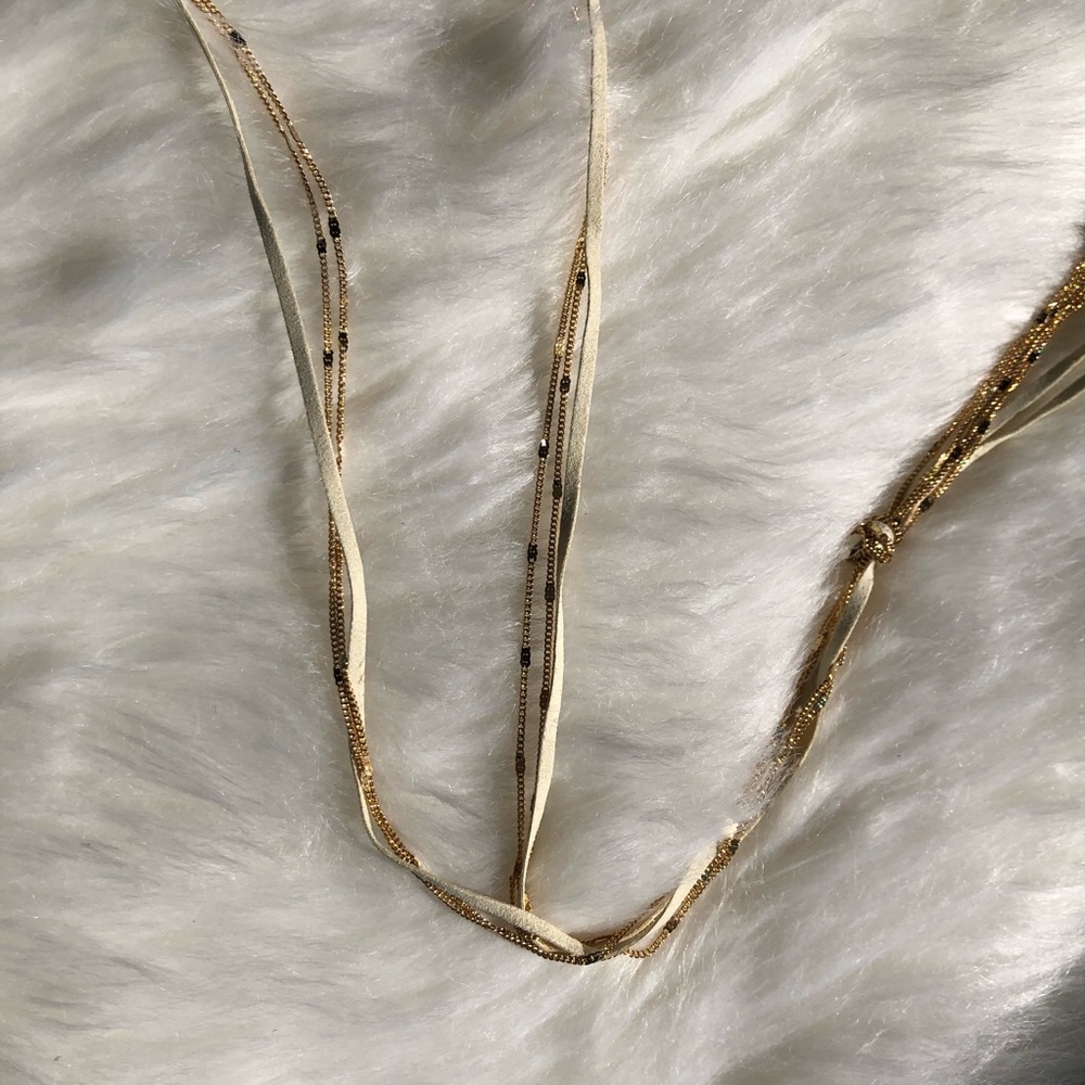 NWT LC Lauren Conrad Y- shape necklace tri tone - Picture 2 of 7